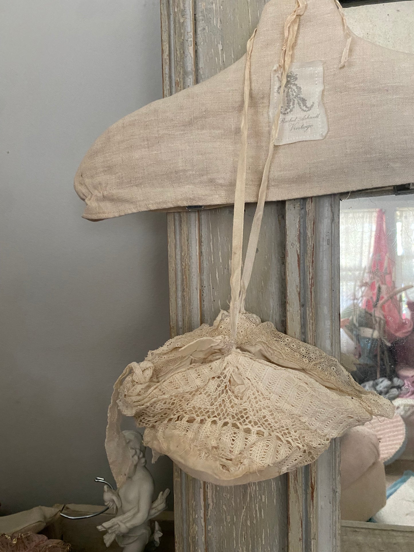 Antique 1920s Lace Basket