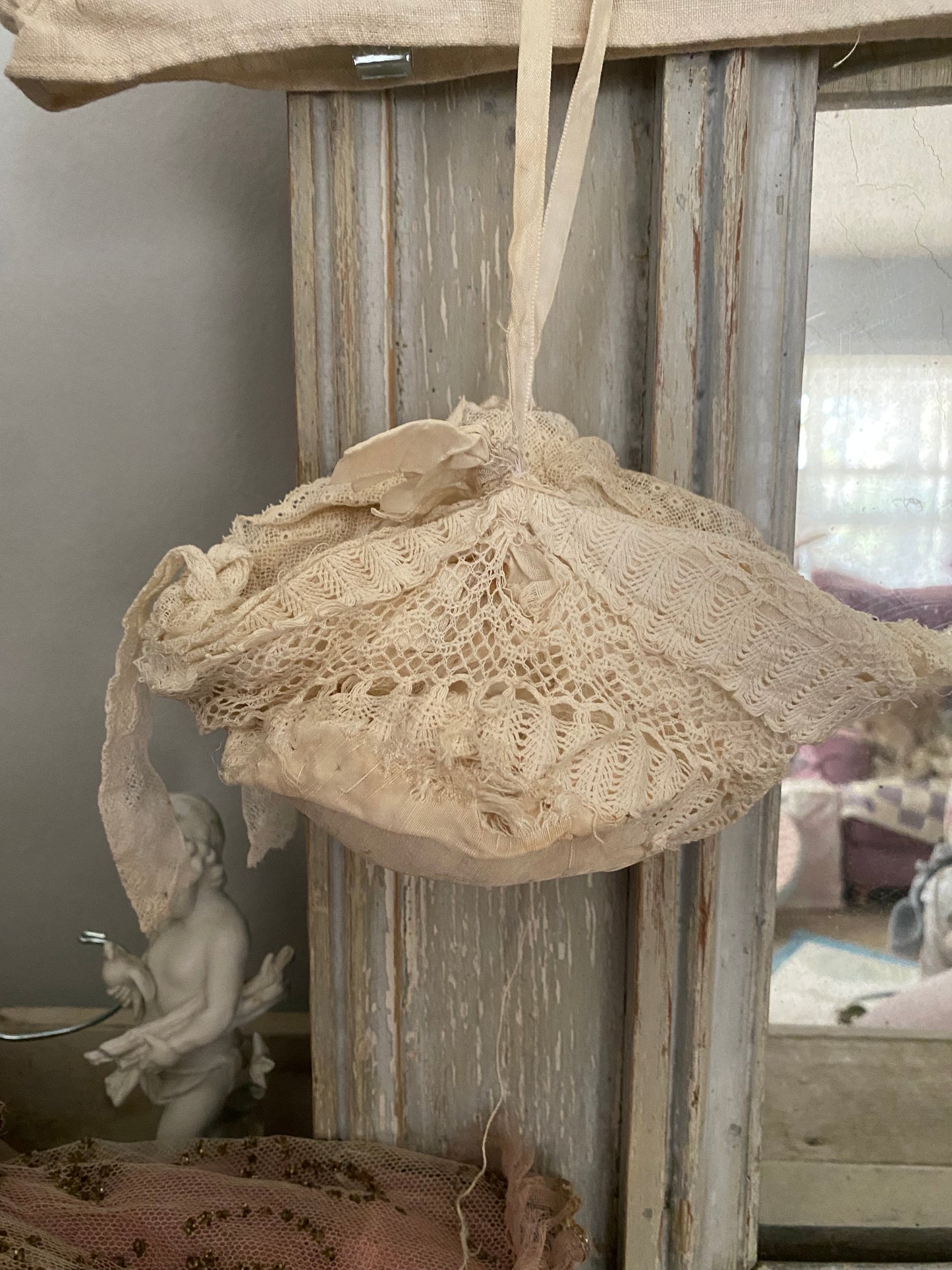 Antique 1920s Lace Basket