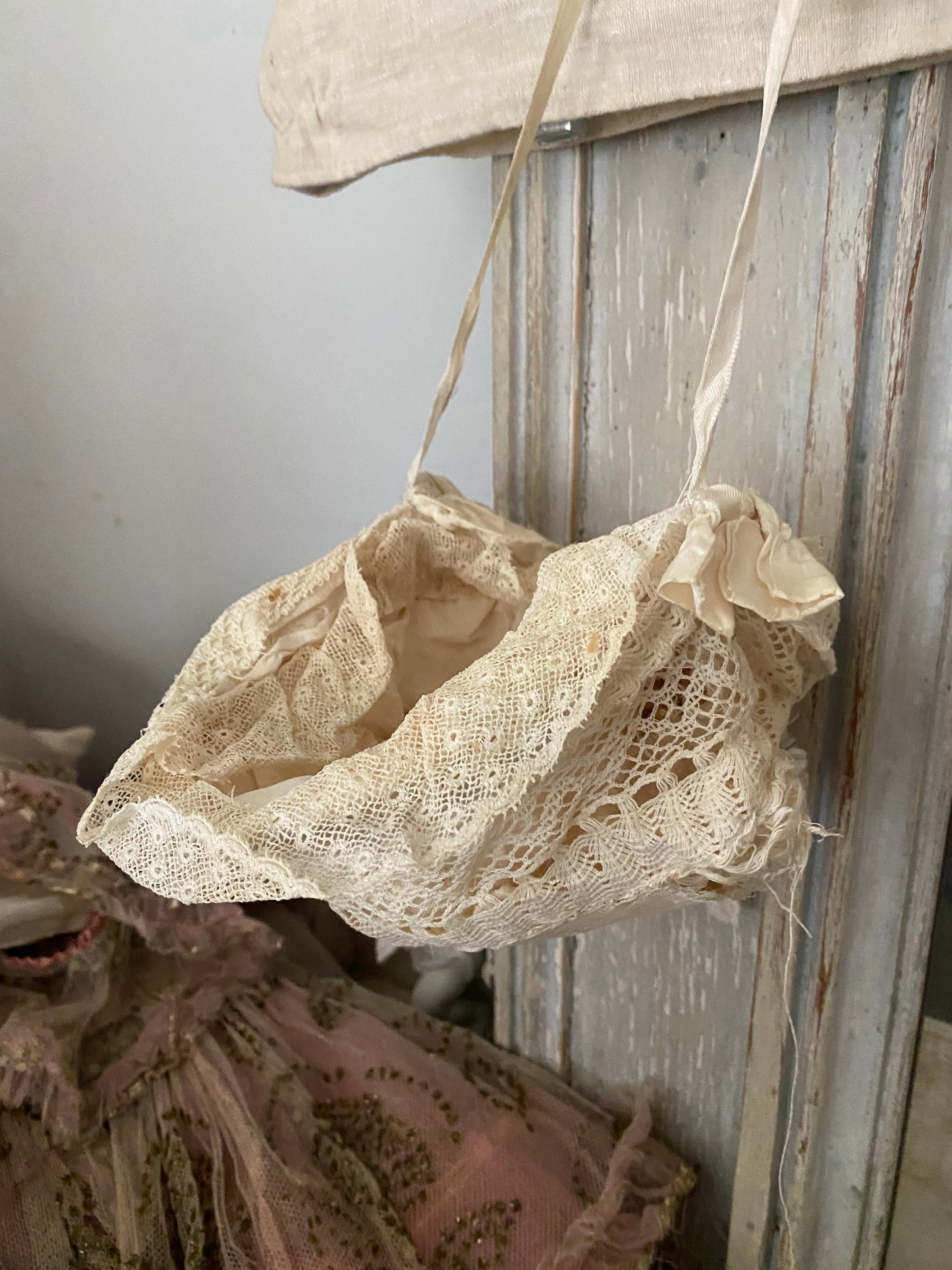 Antique 1920s Lace Basket