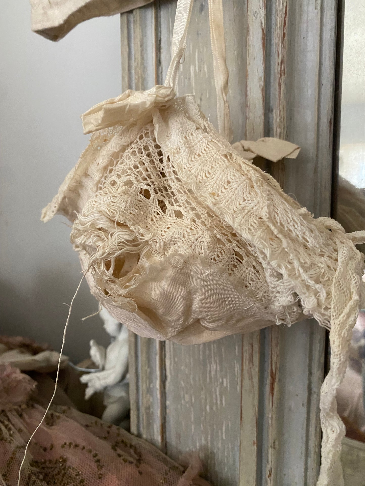 Antique 1920s Lace Basket