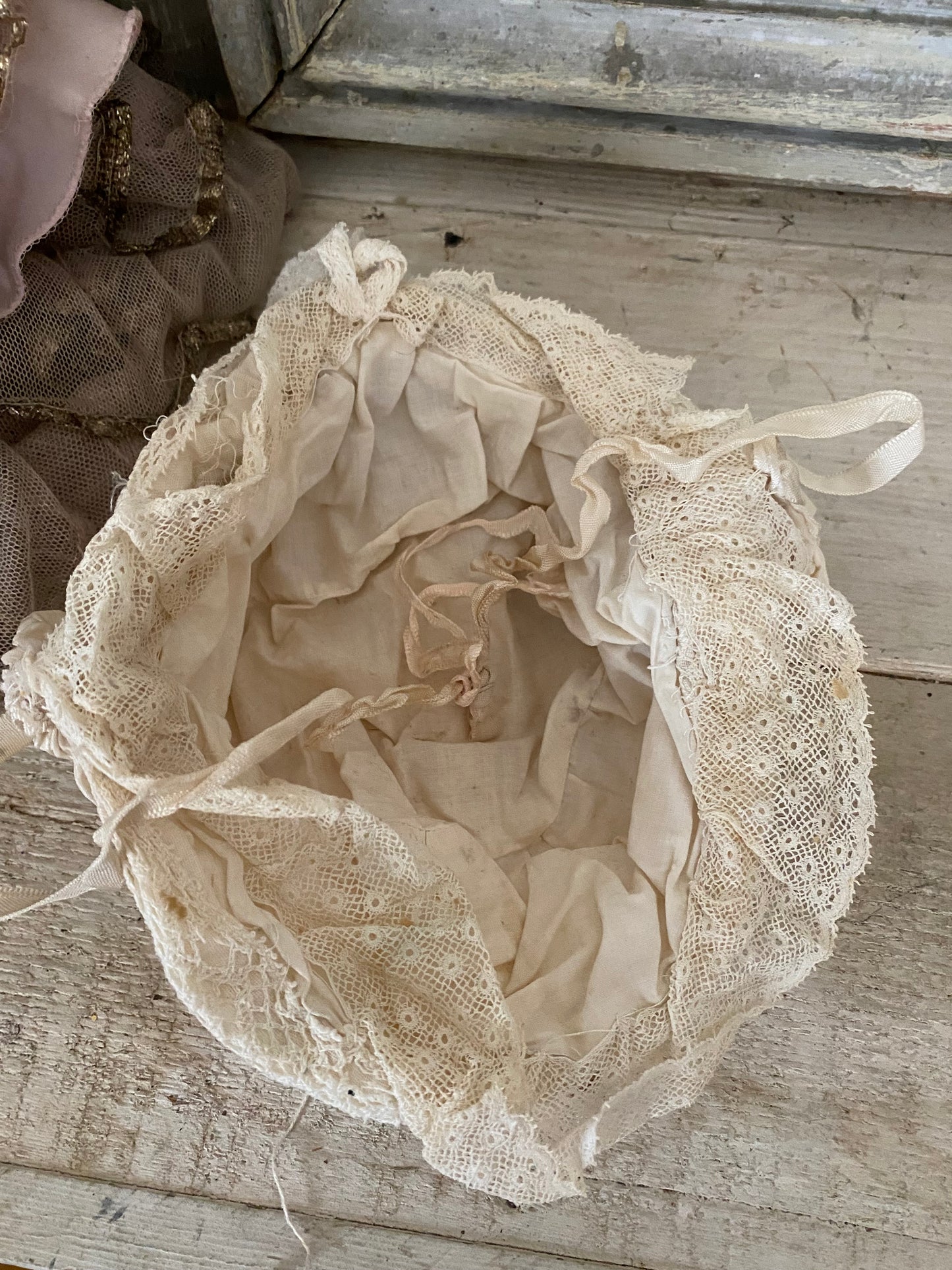 Antique 1920s Lace Basket