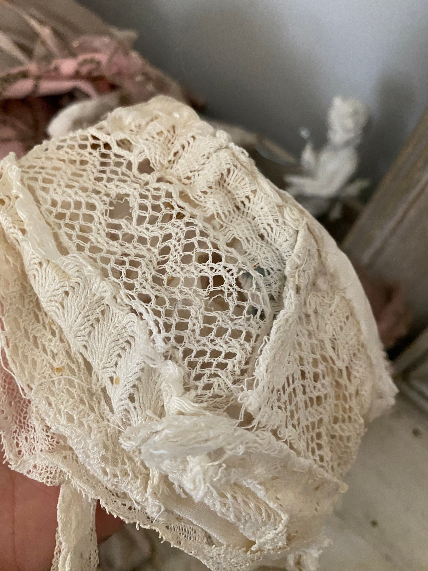 Antique 1920s Lace Basket