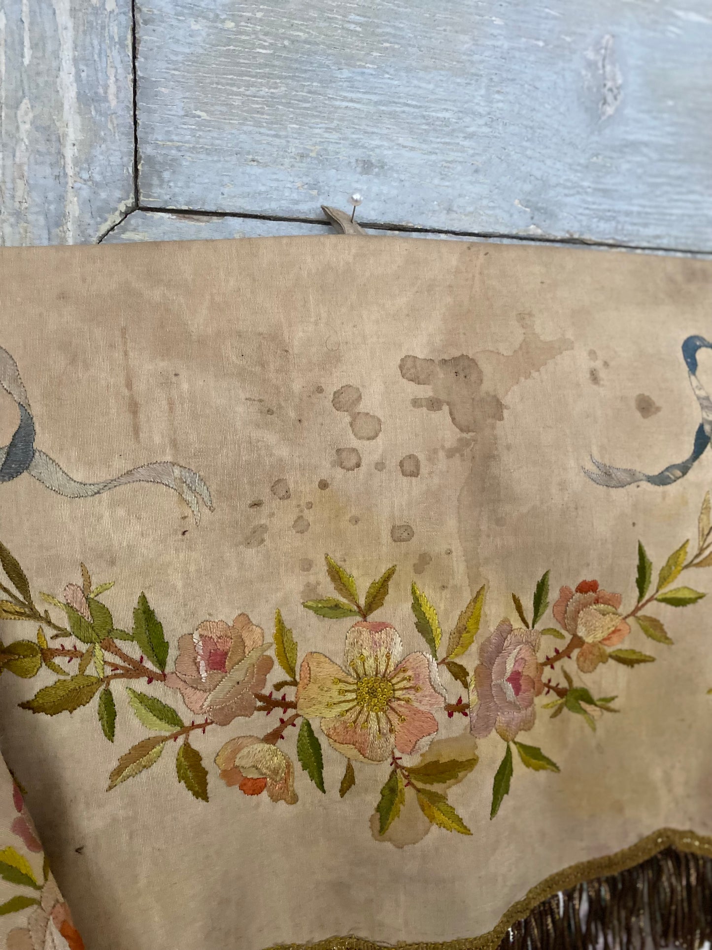Antique French Floral Altar Pelmet Valance