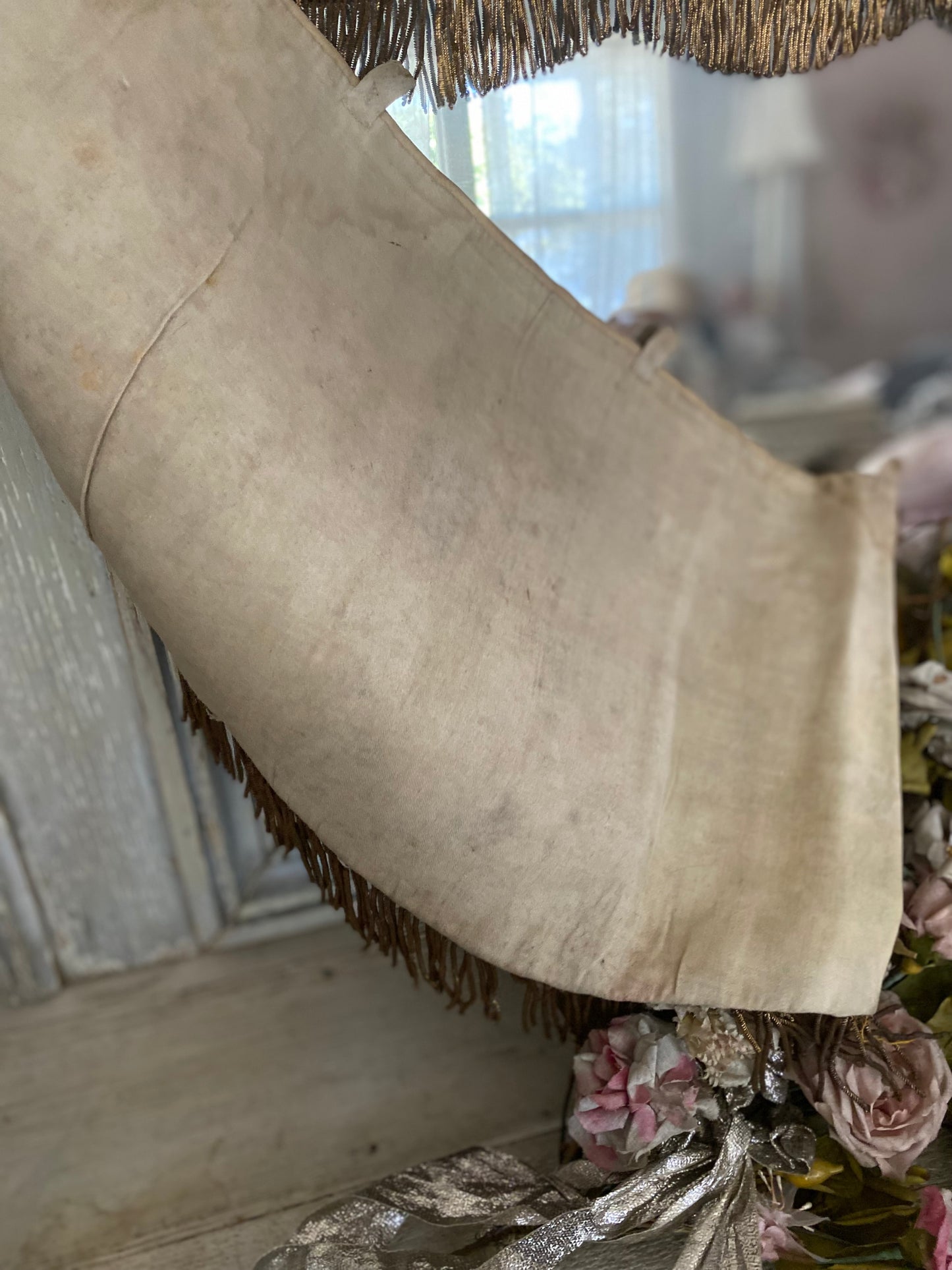 Antique French Floral Altar Pelmet Valance