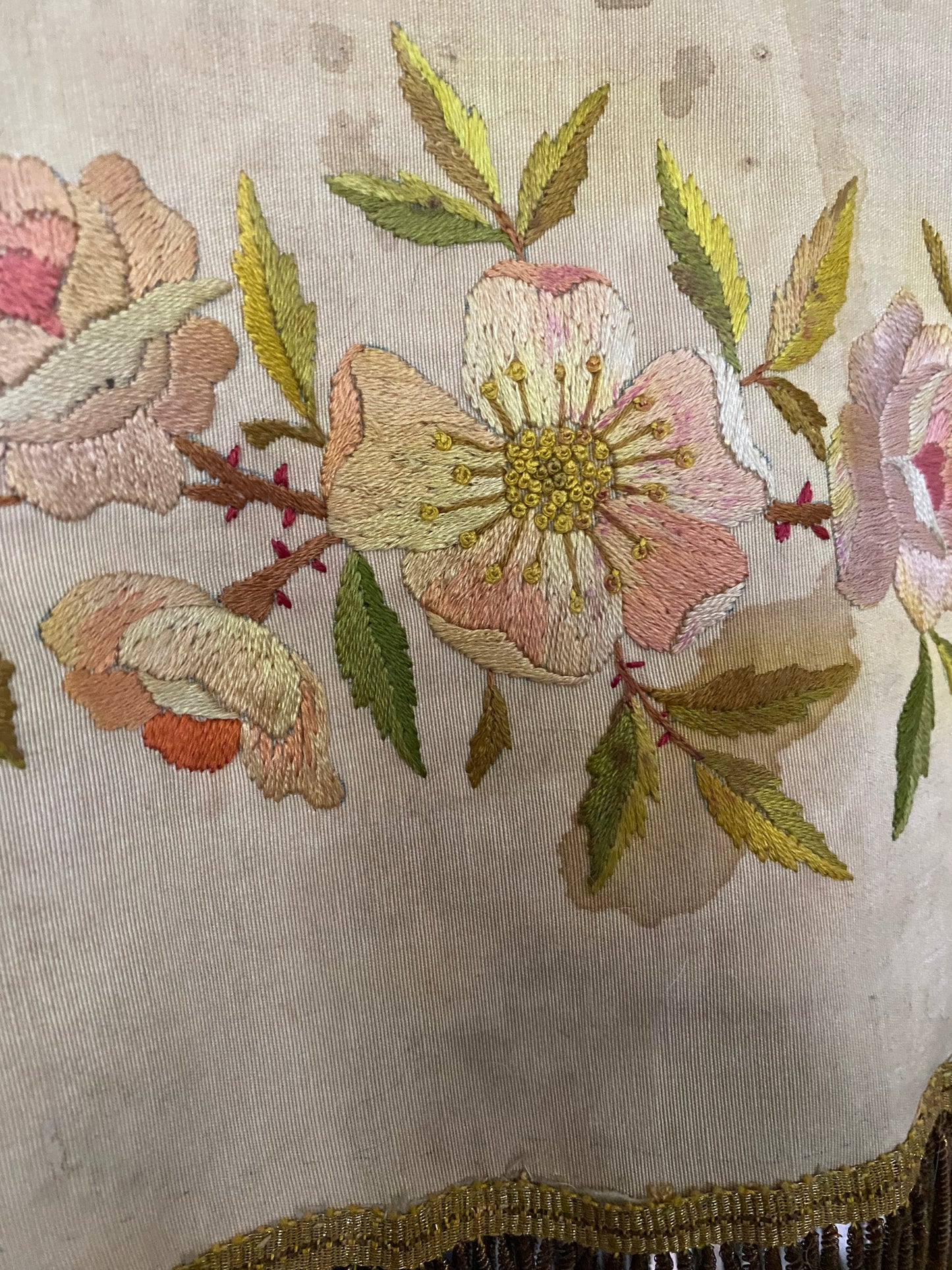 Antique French Floral Altar Pelmet Valance