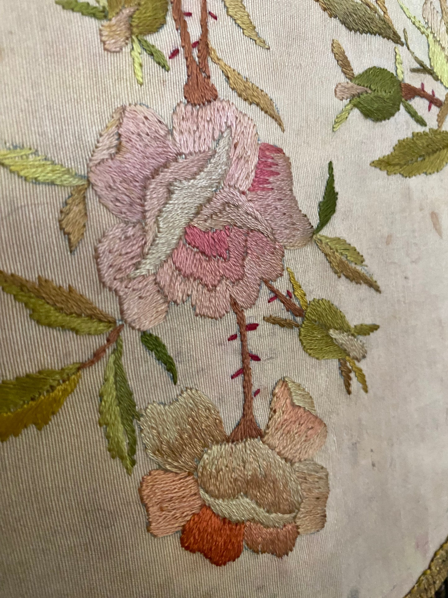 Antique French Floral Altar Pelmet Valance