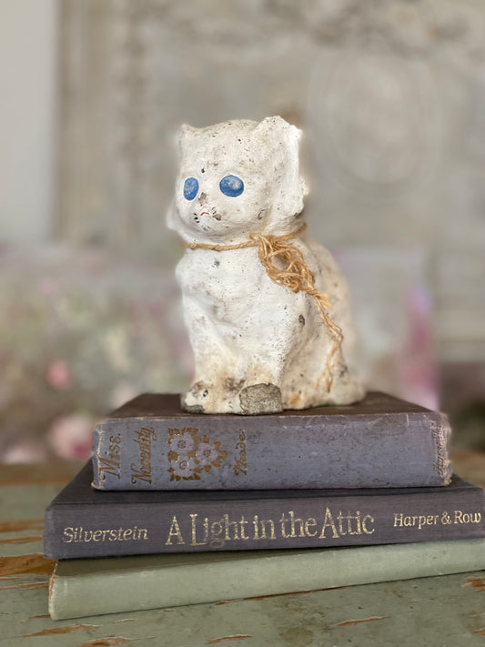 Vintage Cement Garden Kitty Cat Statue