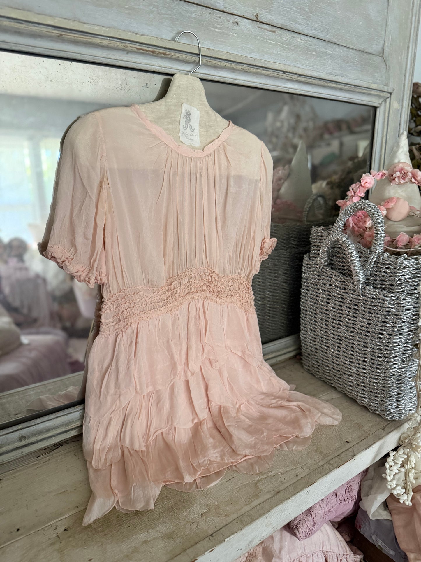 Antique 1920's Pink Girls Dress