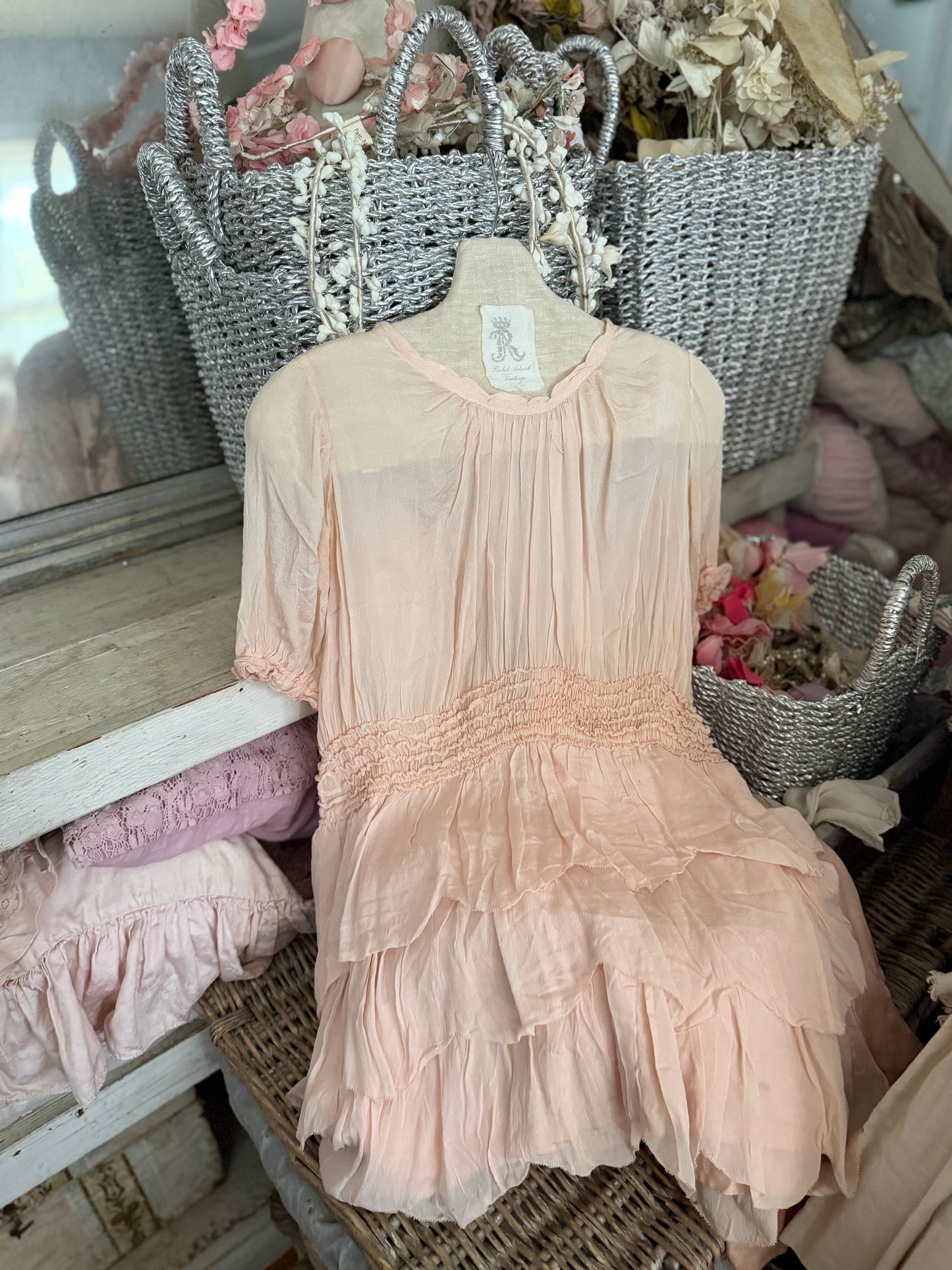 Antique 1920's Pink Girls Dress