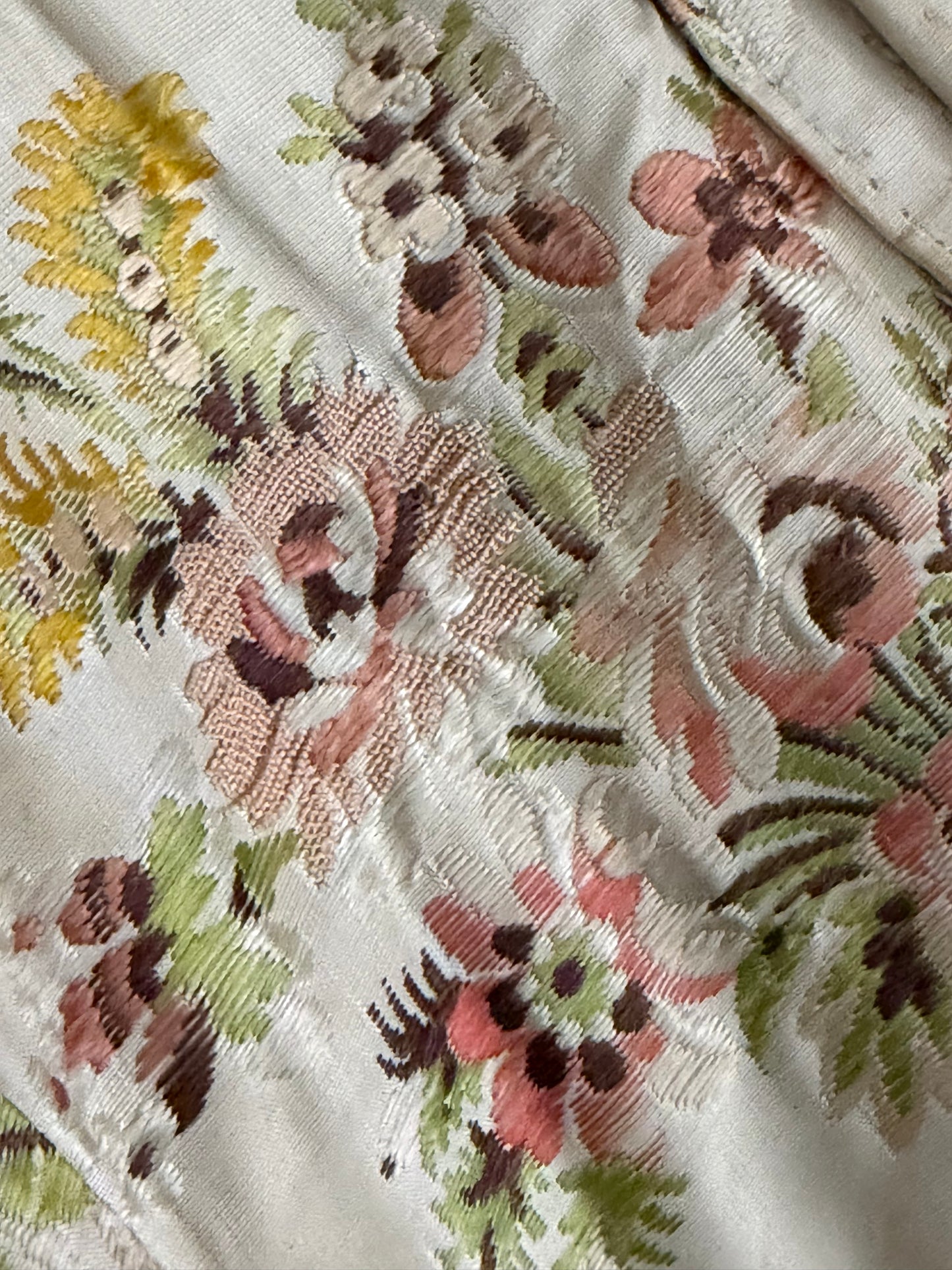 Antique Museum Quality 18th Century 1700's Stays Bodice Corset Floral Silk