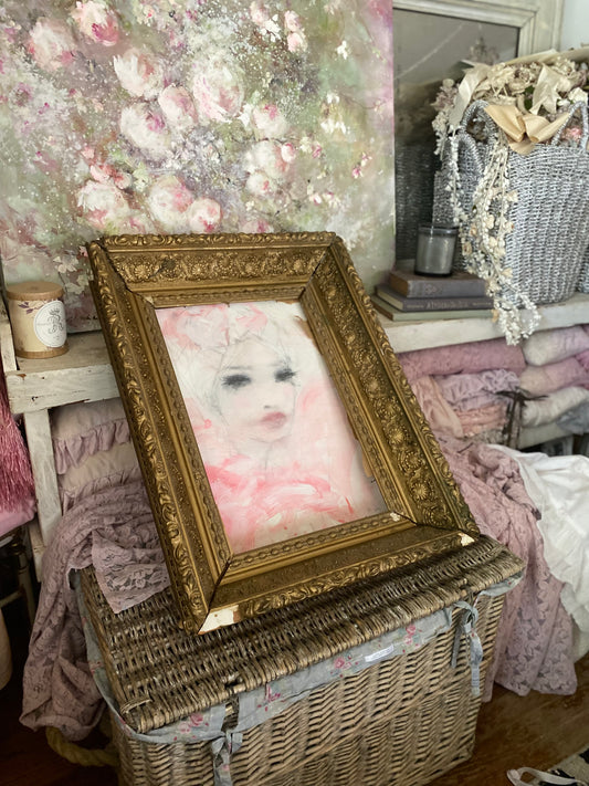 Antique Italian Gold Gesso Shell Frame