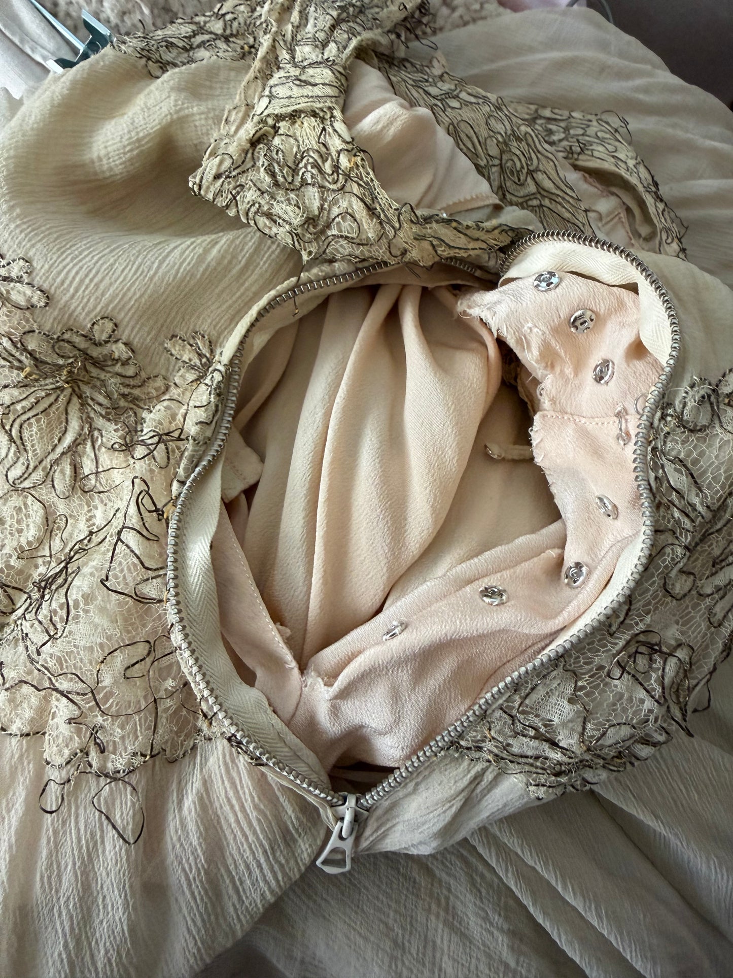 Antique c1925-30 Silk Metallic Embroidery Couture Ballet Dress