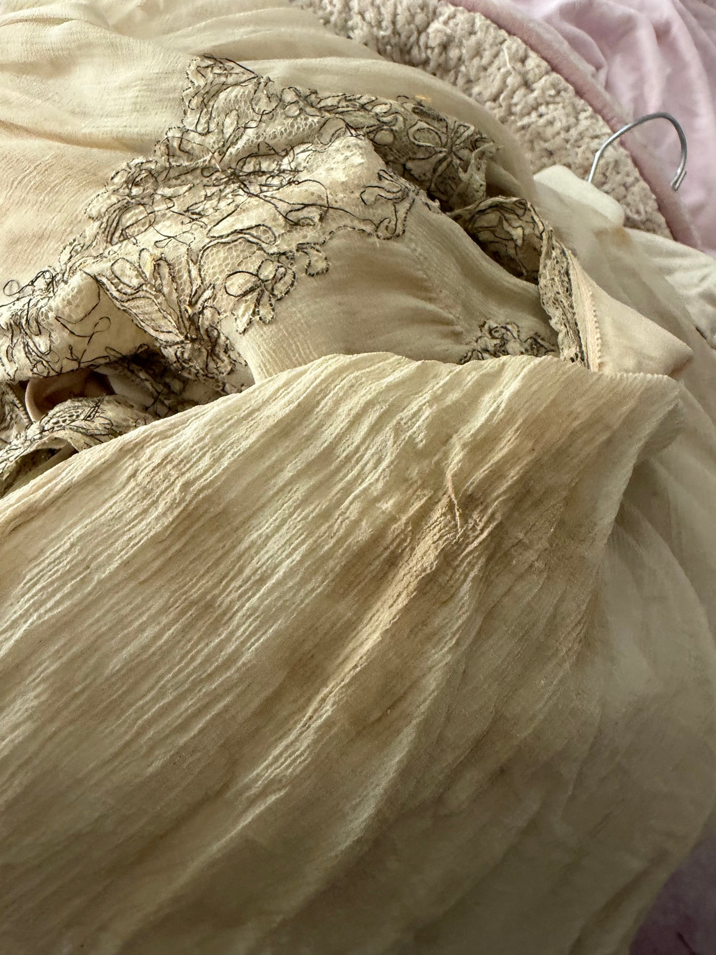 Antique c1925-30 Silk Metallic Embroidery Couture Ballet Dress