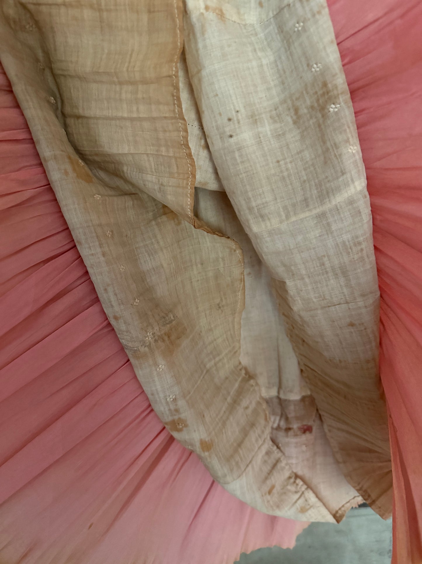 Antique 1920s Pink Crepe Paper Dress Costume