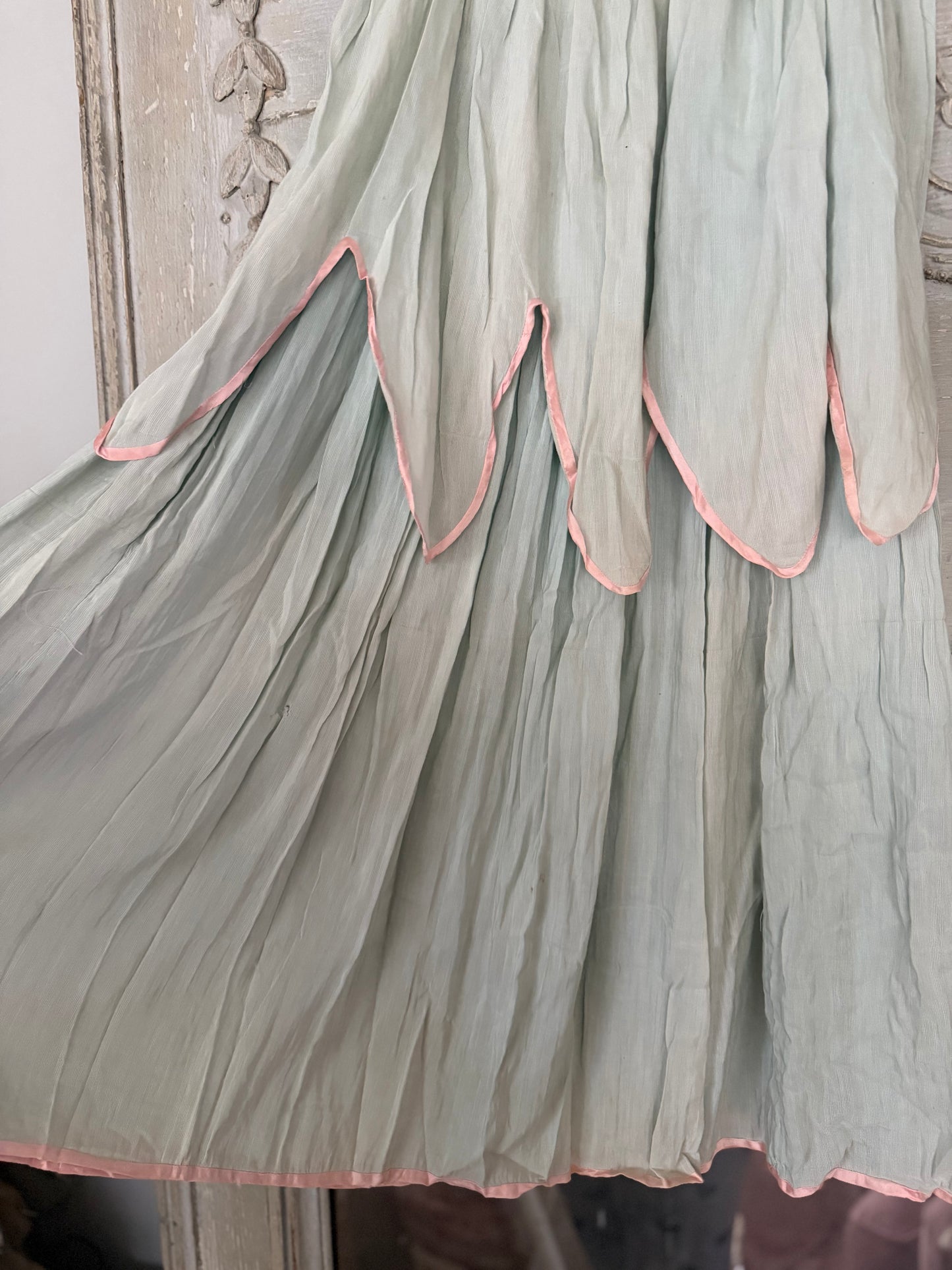 PREVIEW Antique Edwardian Pink & Blue Dress