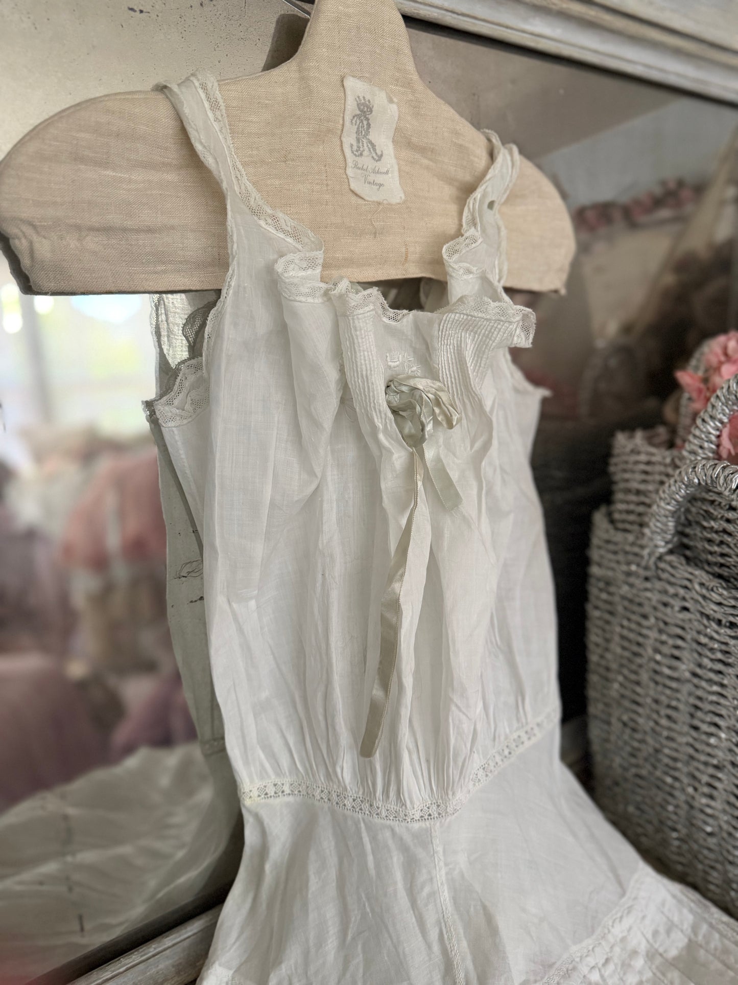PREVIEW Antique Edwardian Pink & Blue Dress