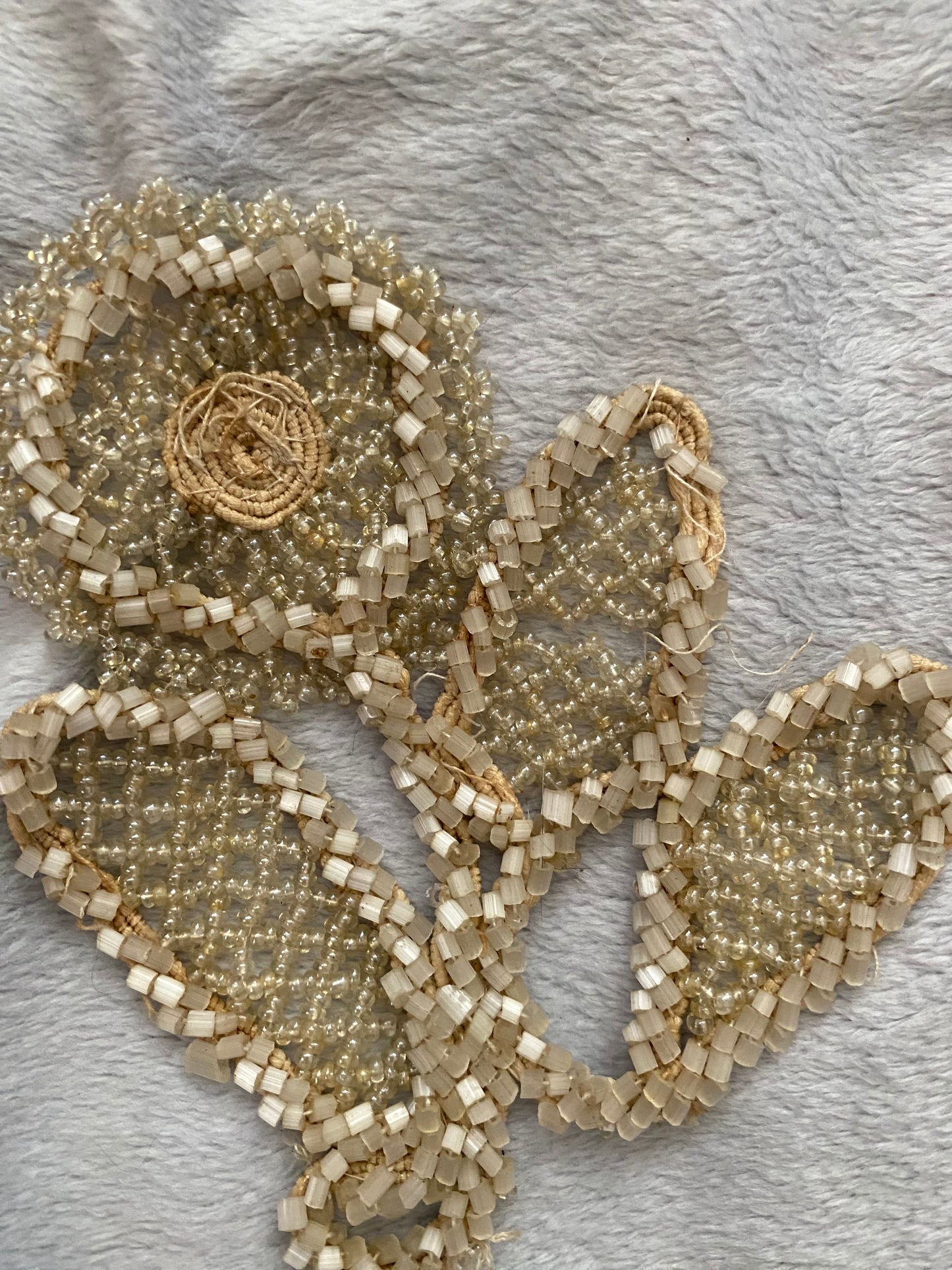 Antique 1920s Beaded Floral Flapper Applique