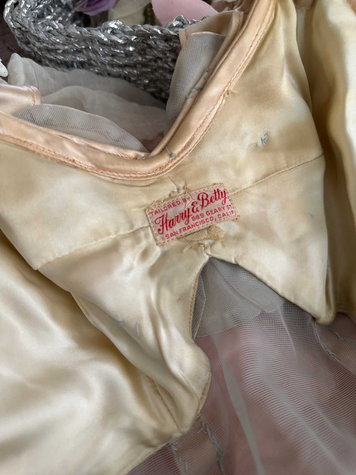 Vintage Satin Petal Pearl Showgirl Costume