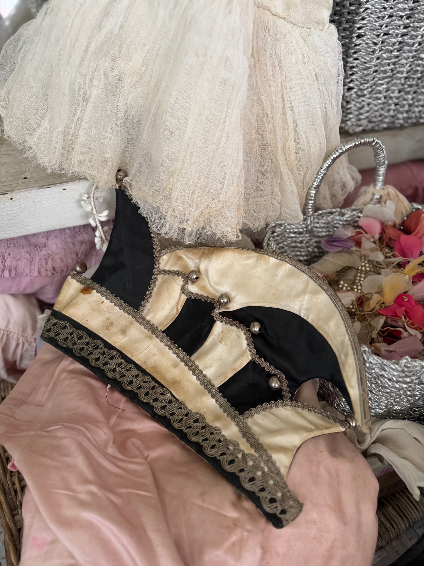 Antique Nina Hartmann A DIVINE MESS Satin Costume Jester Hat