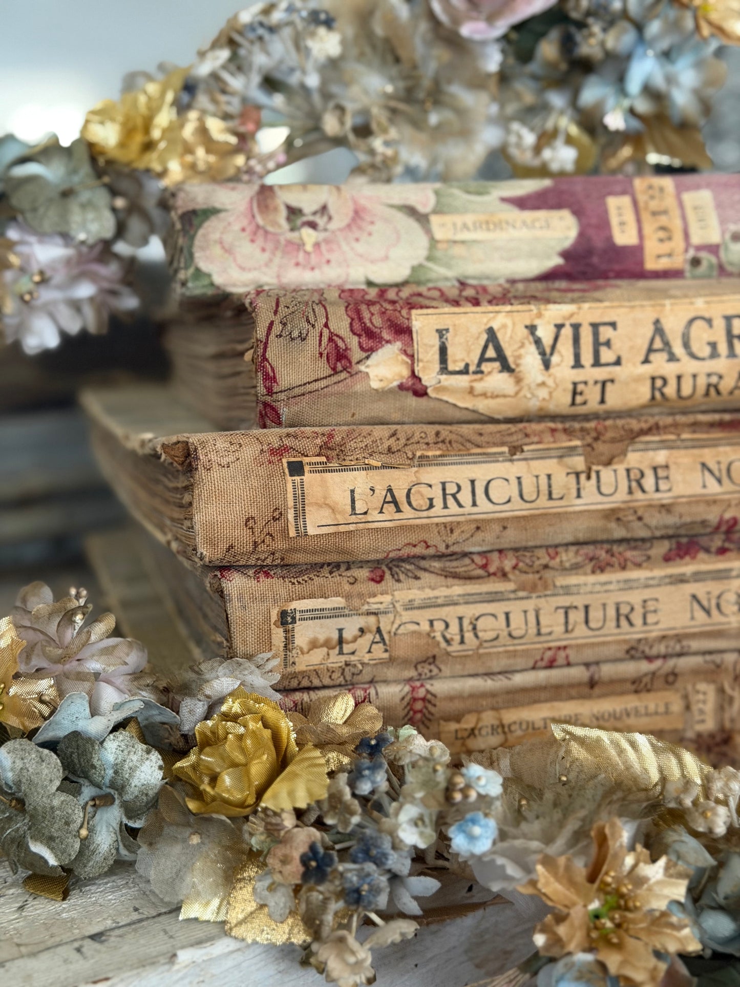 Antique French Fabric Bound Book