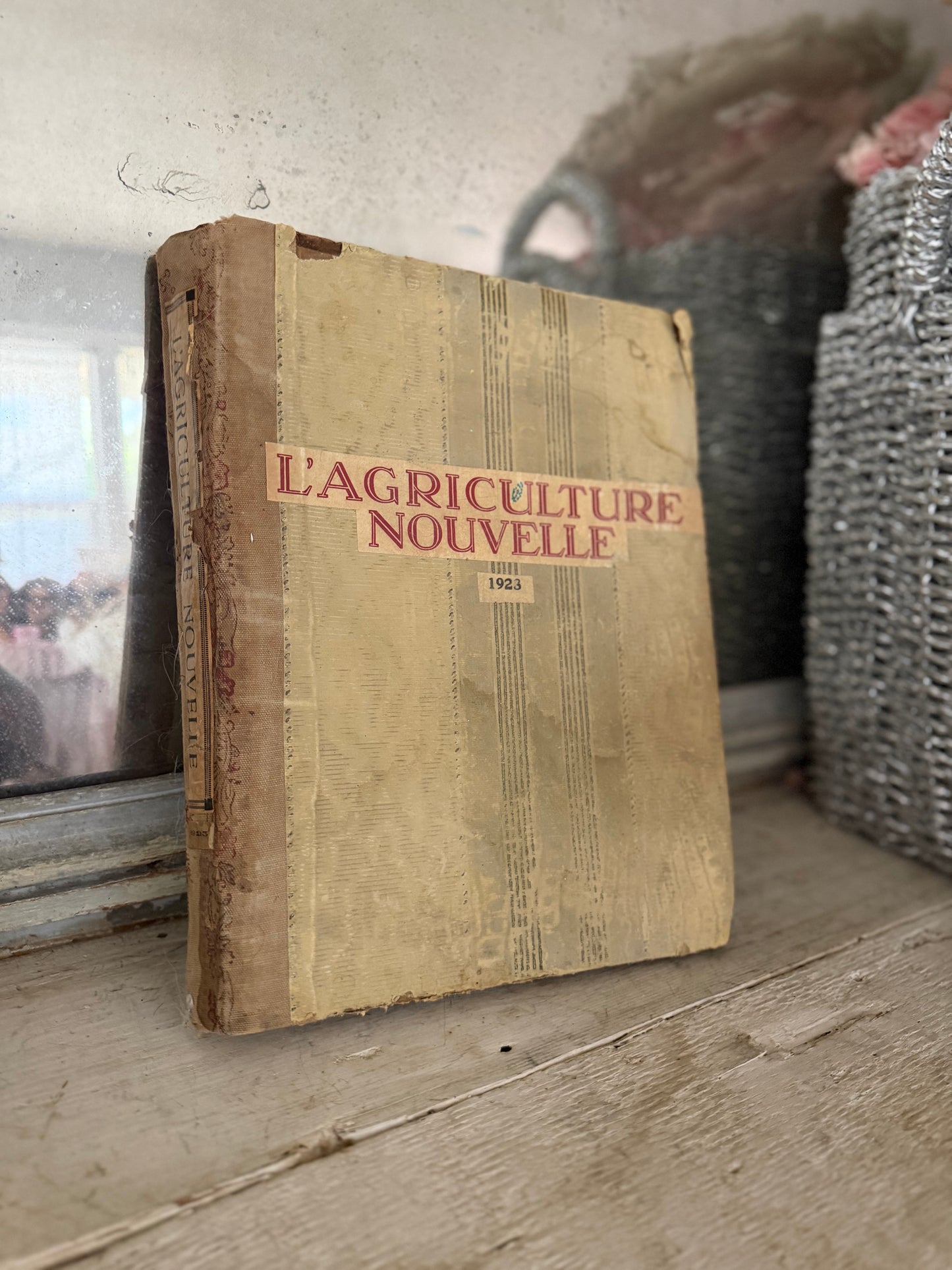 Antique French Fabric Bound Book
