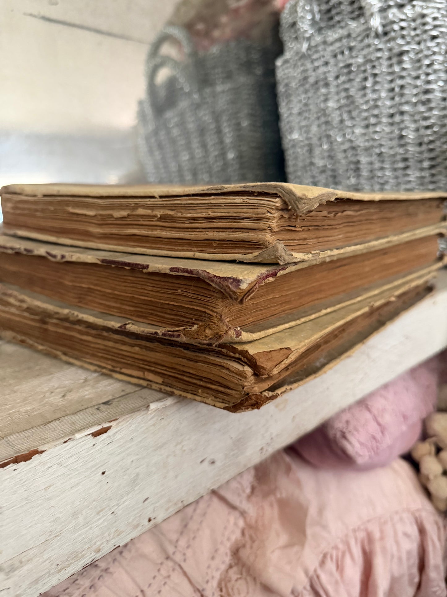 Antique French Fabric Bound Book