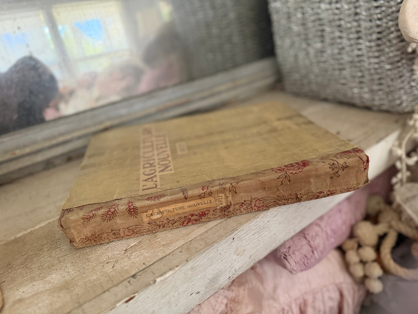Antique French Fabric Bound Book
