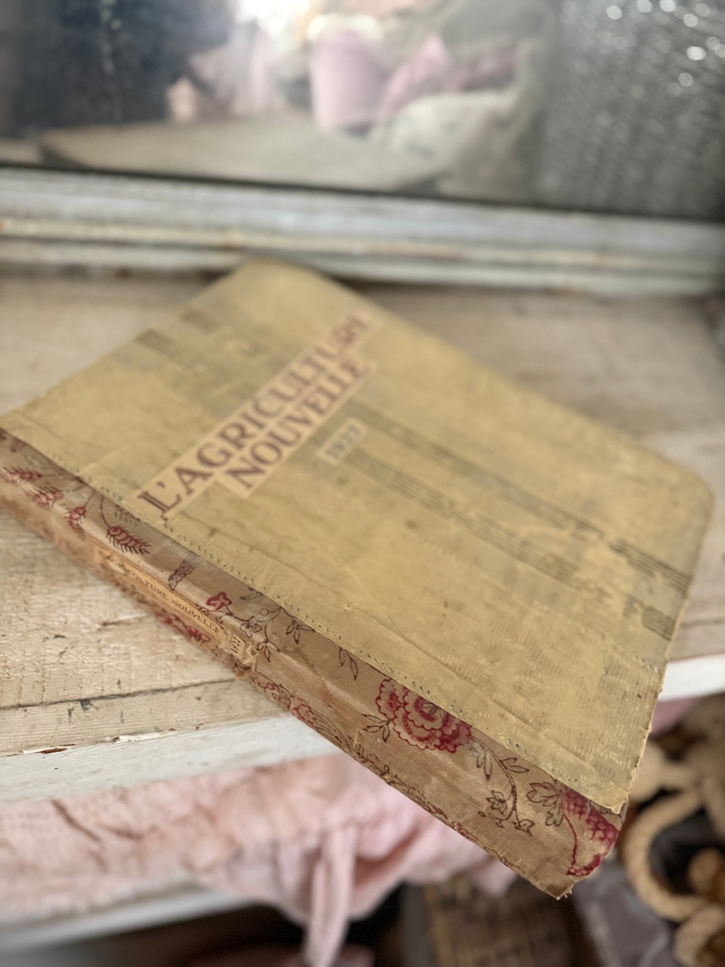 Antique French Fabric Bound Book