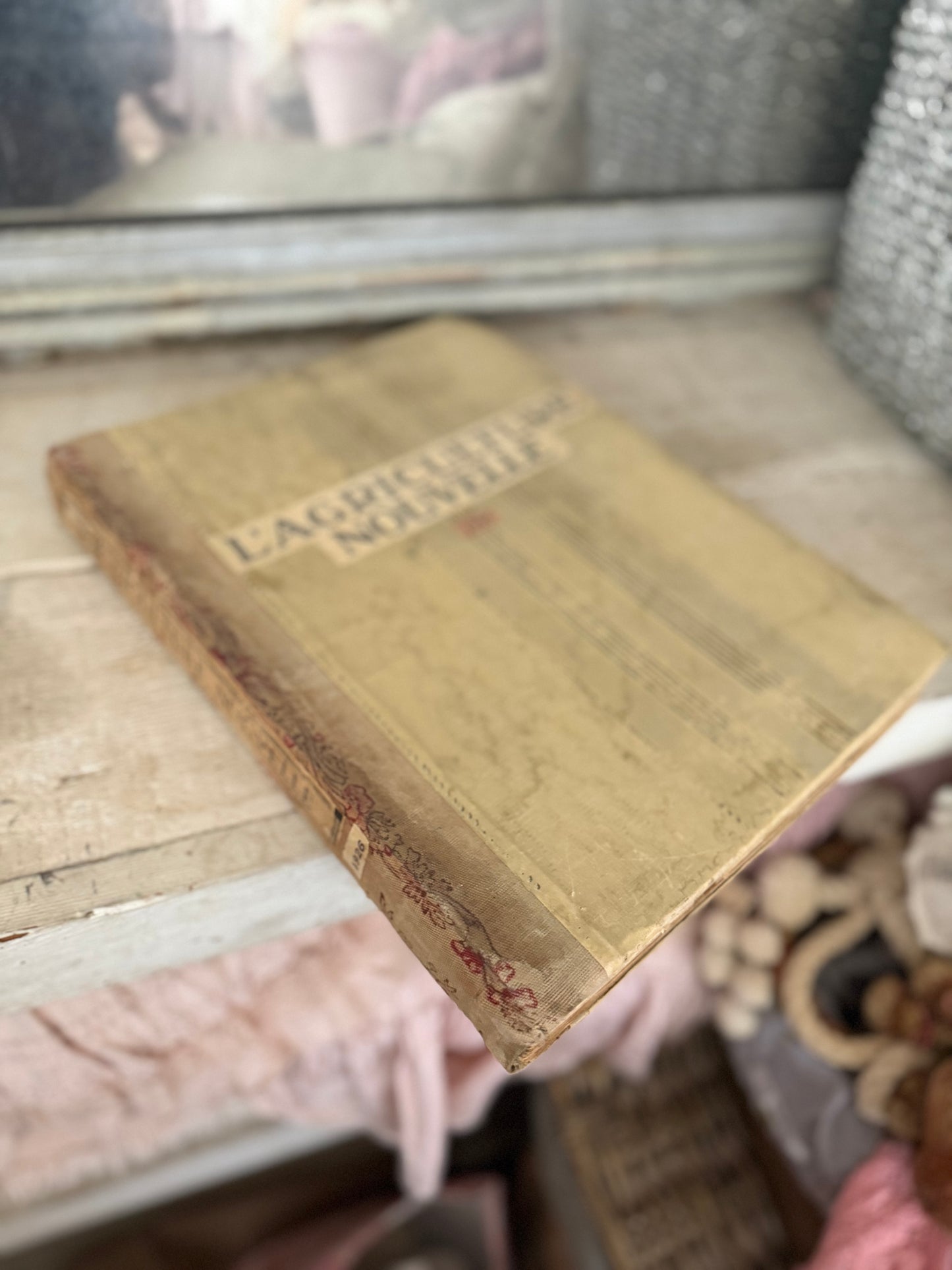 Antique French Fabric Bound Book