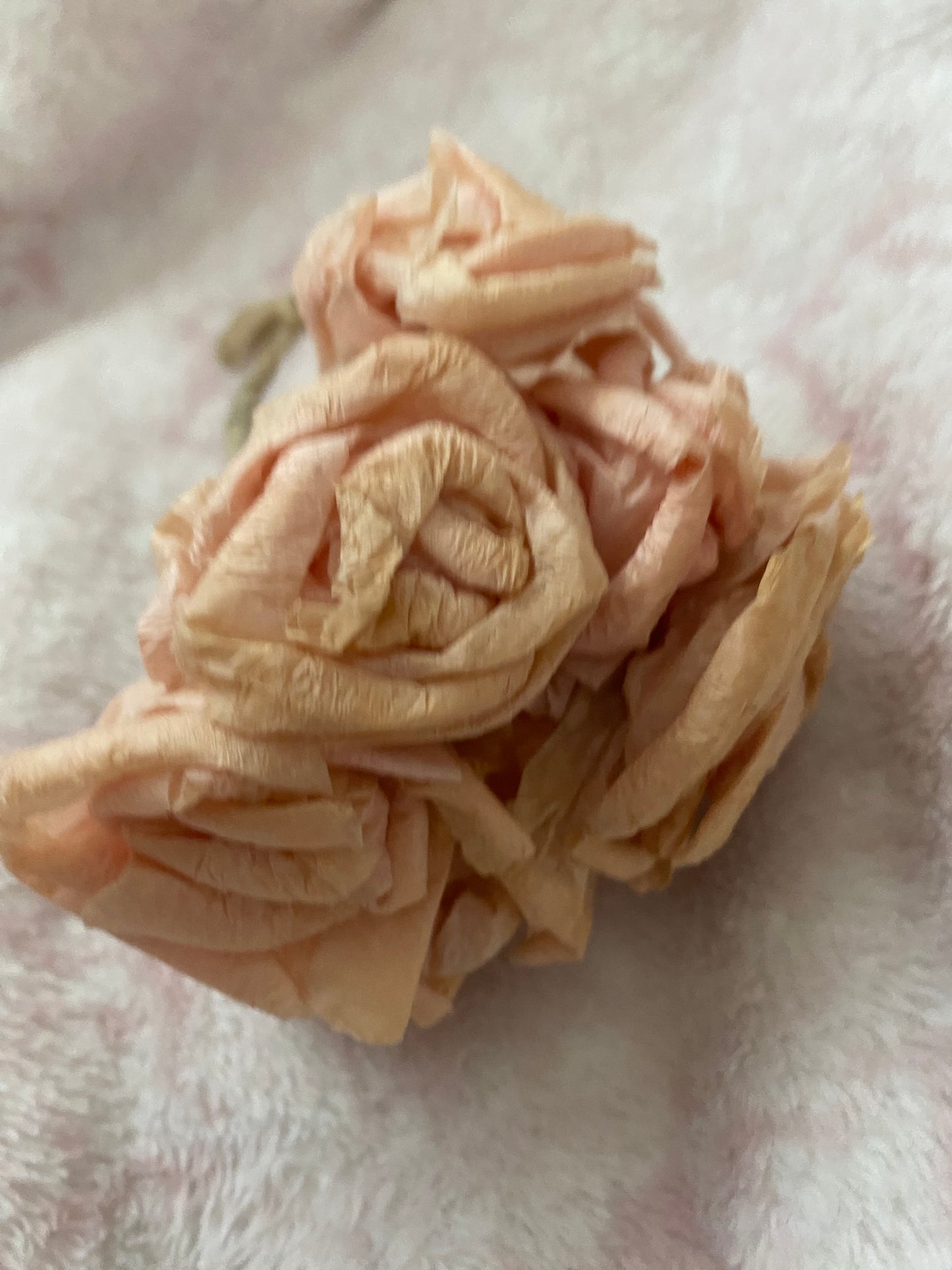 Vintage Pink Crepe Paper Millinery Flowers