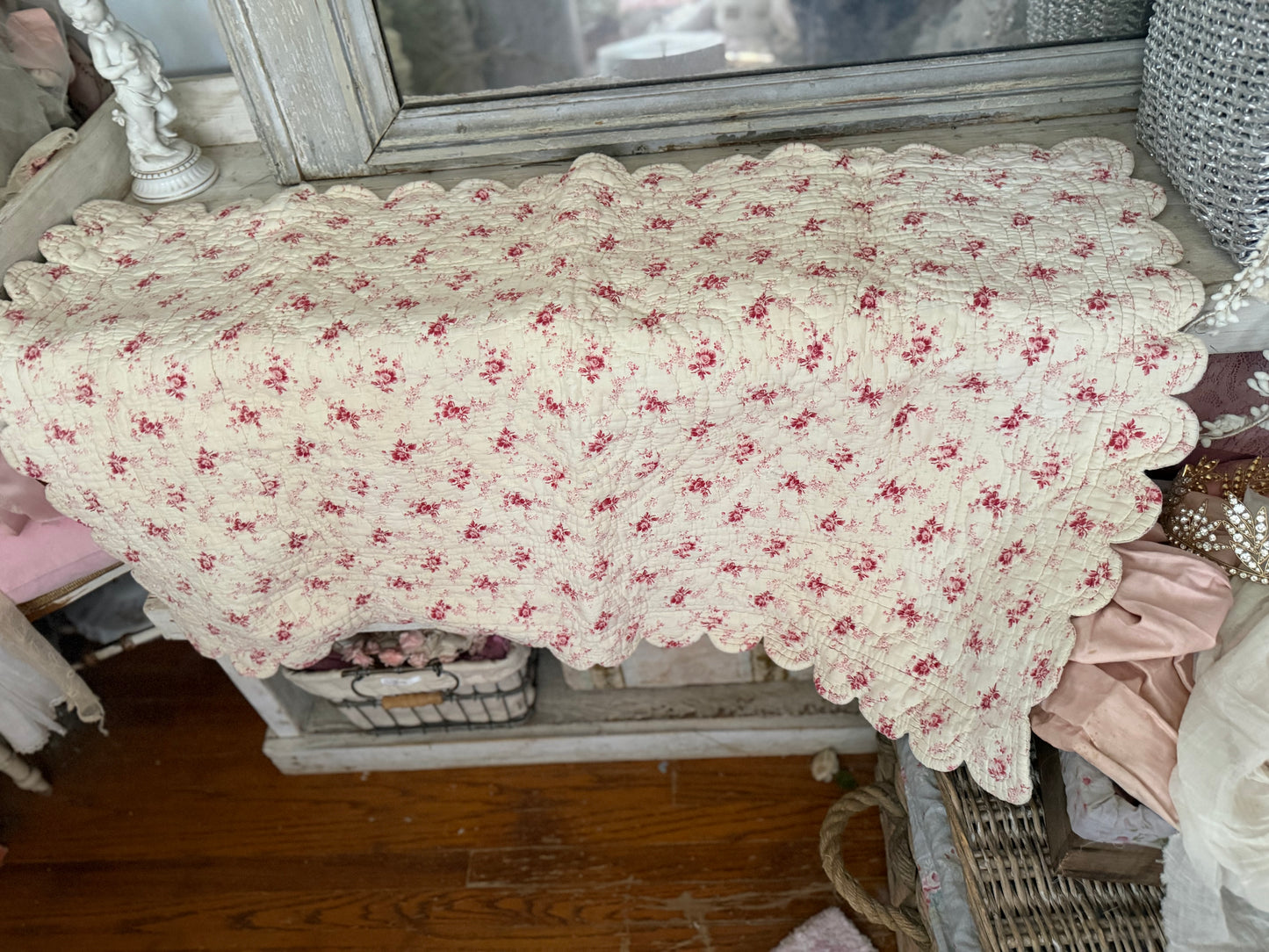 Antique French Childs Boutis Quilt