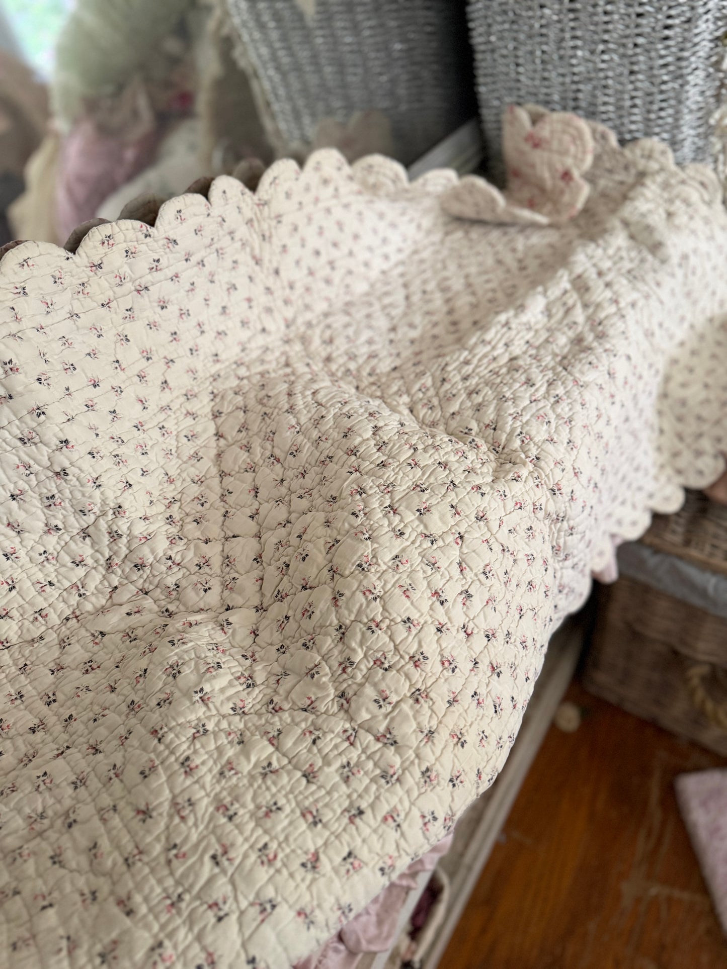 Antique French Childs Boutis Quilt