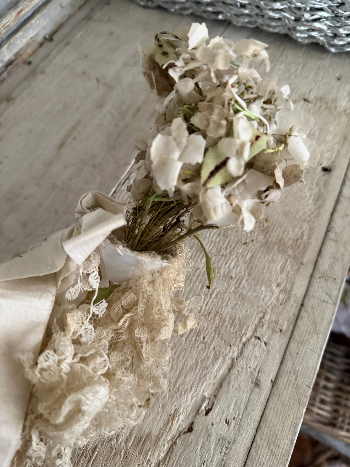 Antique French Lace Millinery Bridal Bouquet