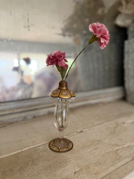Antique Glass Hand Painted Perfume Bottle