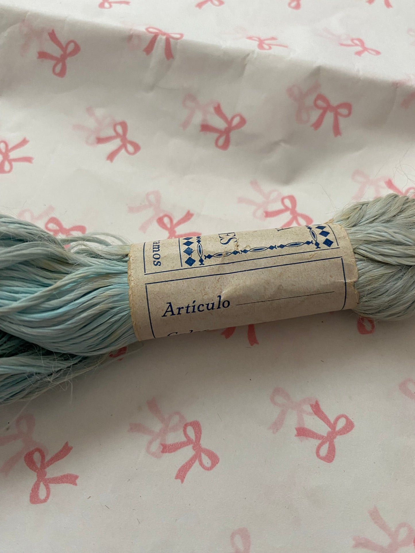 Antique Skein Blue Silk Floss