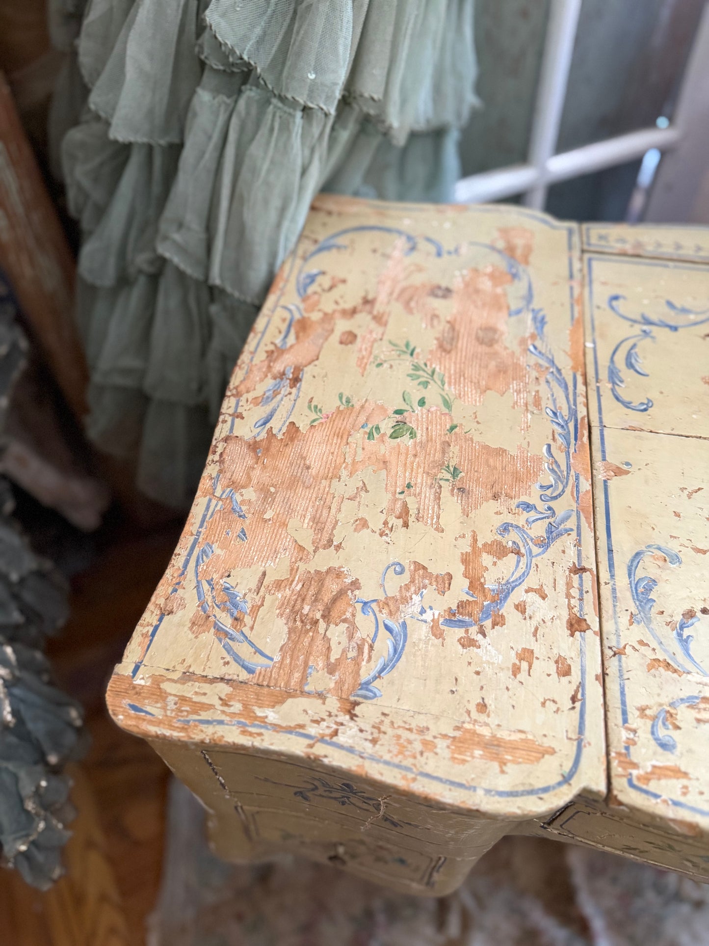 Antique 18th Century Rococo Polychrome Vanity