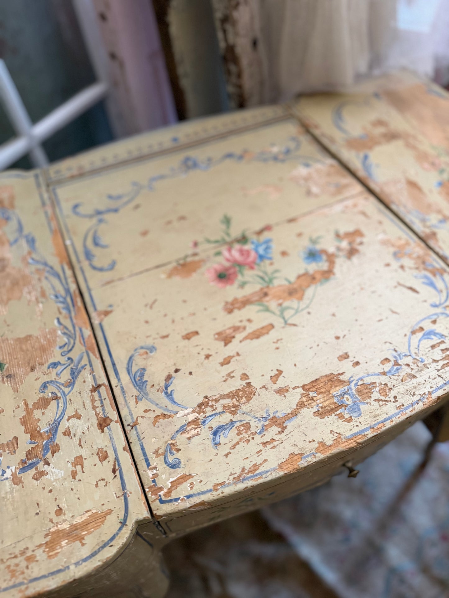 Antique 18th Century Rococo Polychrome Vanity