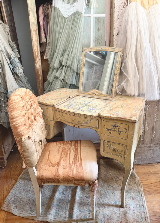Antique 18th Century Rococo Polychrome Vanity