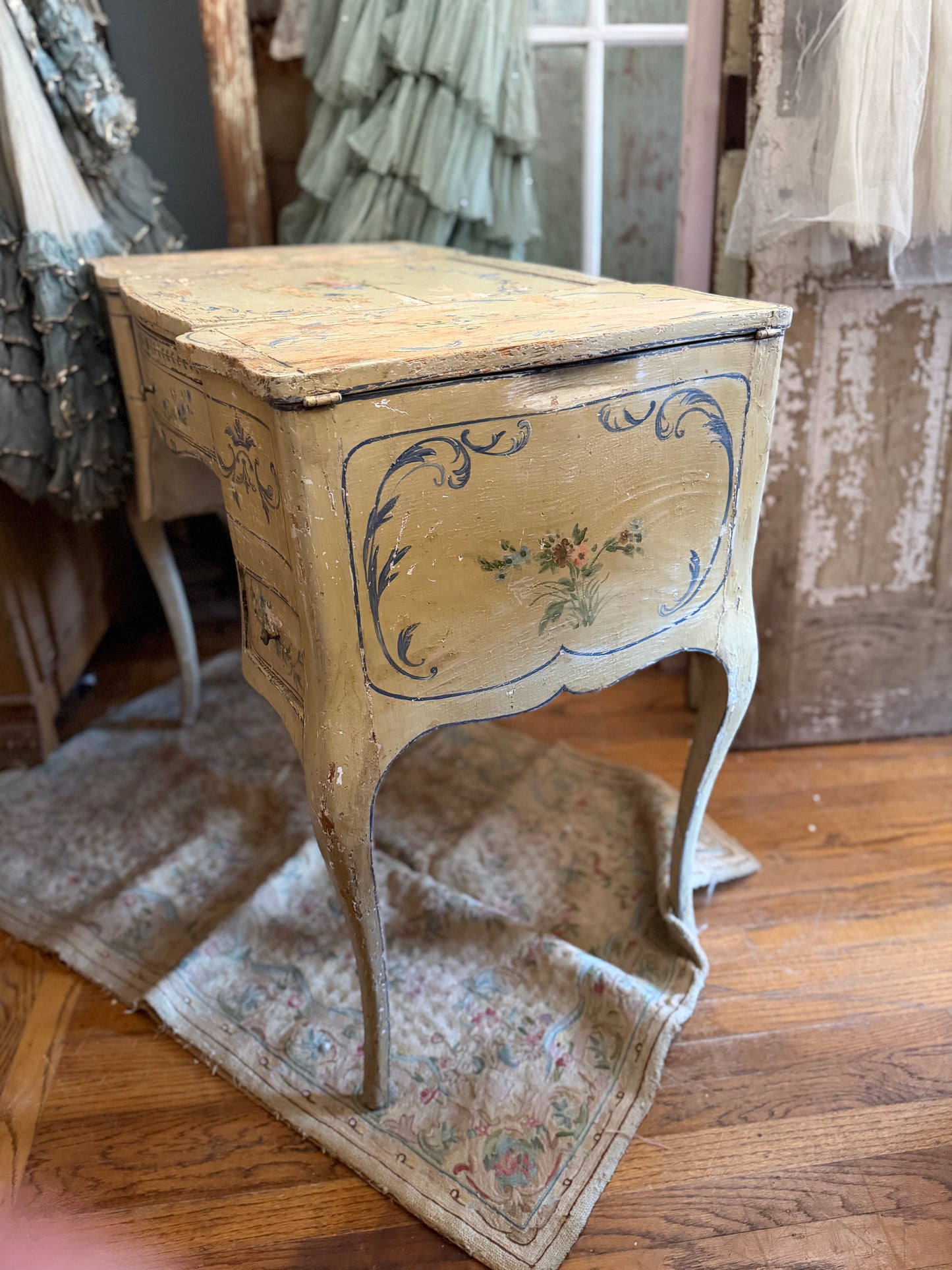 Antique 18th Century Rococo Polychrome Vanity
