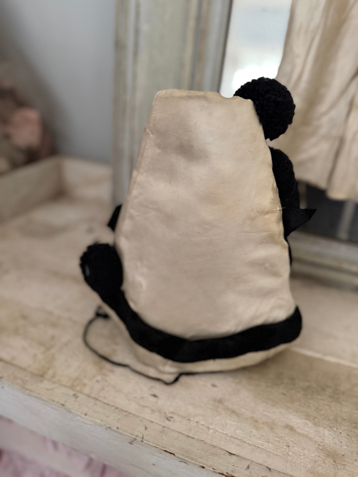 RESERVED K Antique Silk Pierrot Costume Dress & Hat