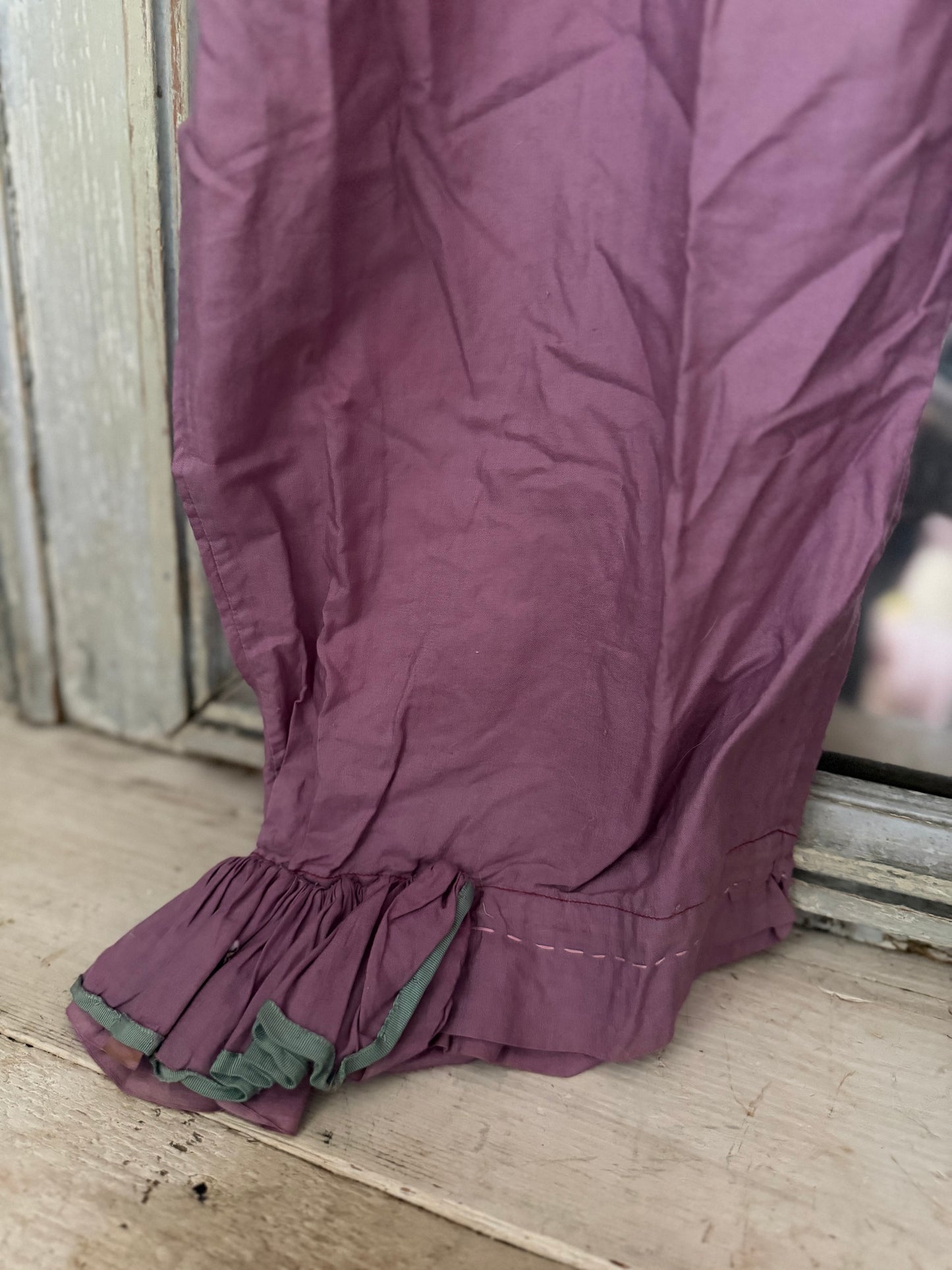 Antique French Pierrot Ruffled Clown Costume Pink Silk Clubs