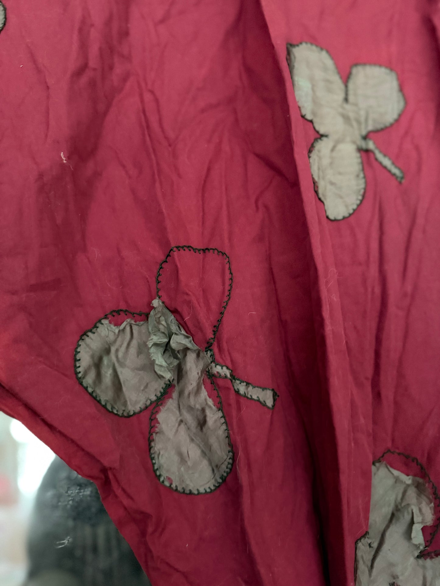 Antique French Pierrot Ruffled Clown Costume Pink Silk Clubs