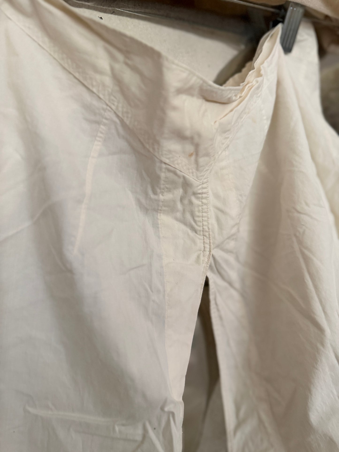 Antique Victorian Split Pantaloons Undergarment Embroidered Spades