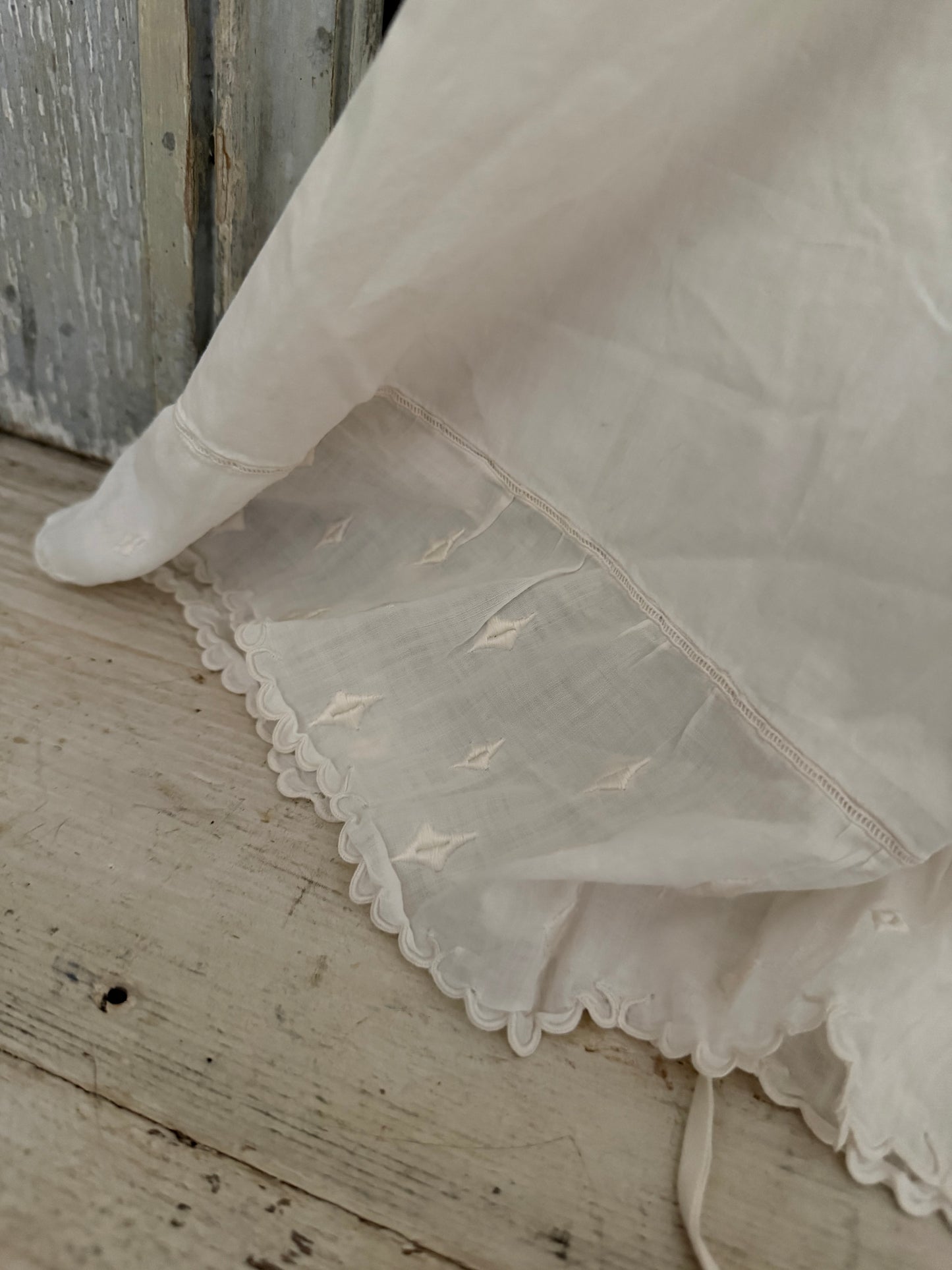 Antique Victorian Split Pantaloons Undergarment Embroidered Spades