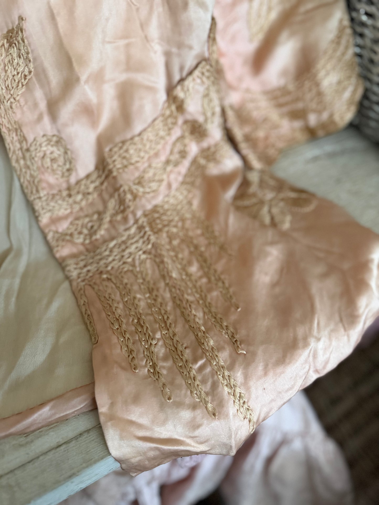 RARE Antique French Label Belle Époque Pink Silk Jacket