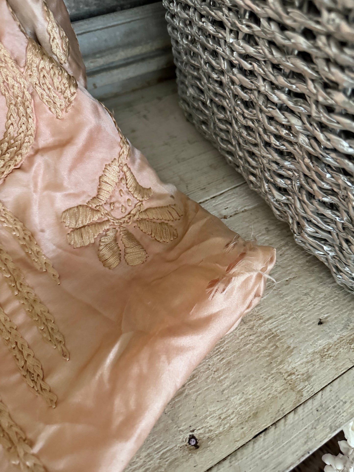 RARE Antique French Label Belle Époque Pink Silk Jacket