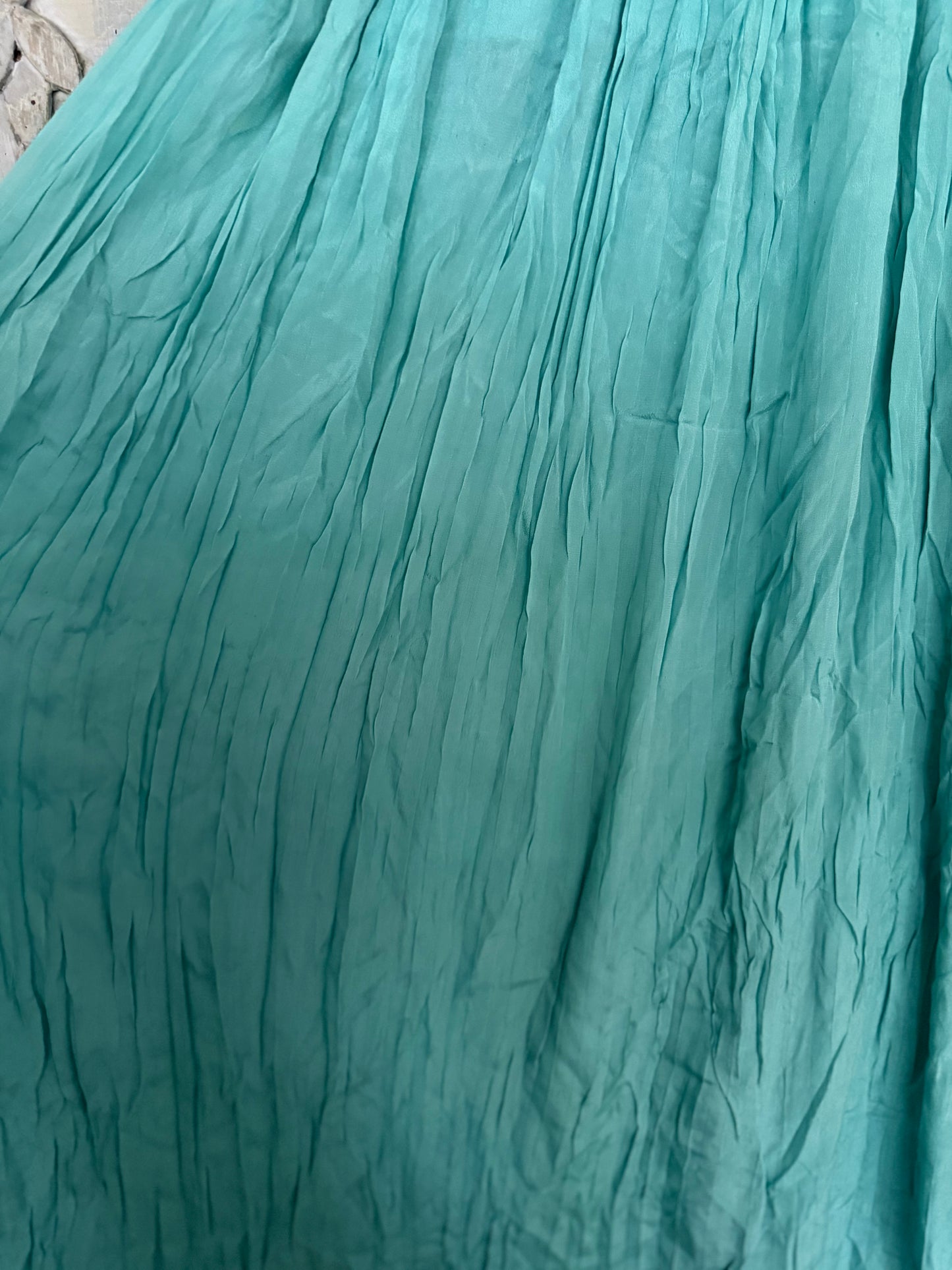 RARE Antique 1920's Teal Blue Silk Ribbonwork Nightgown