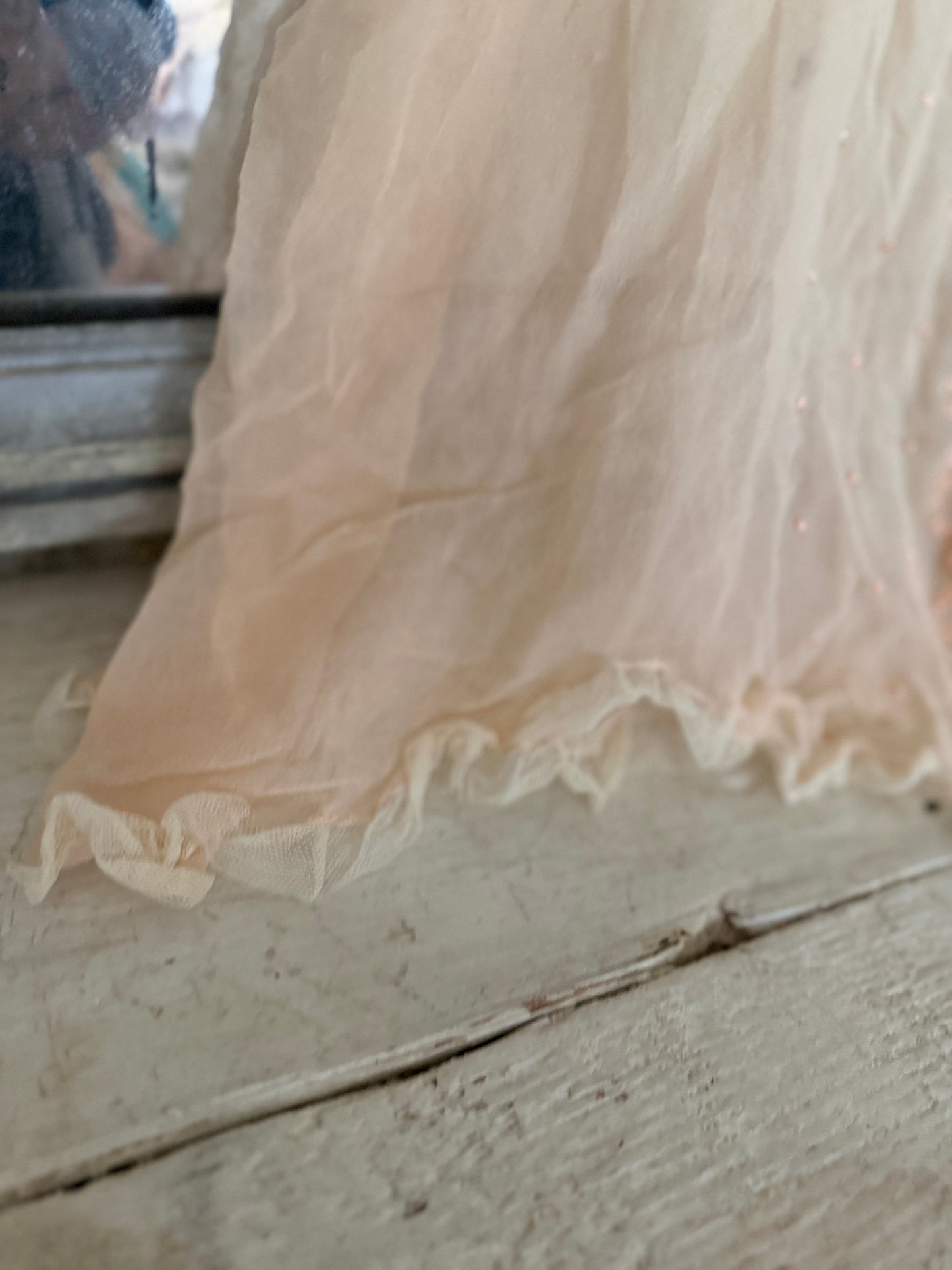 Antique 1920's Pink Silk Embroidered Lace Cami