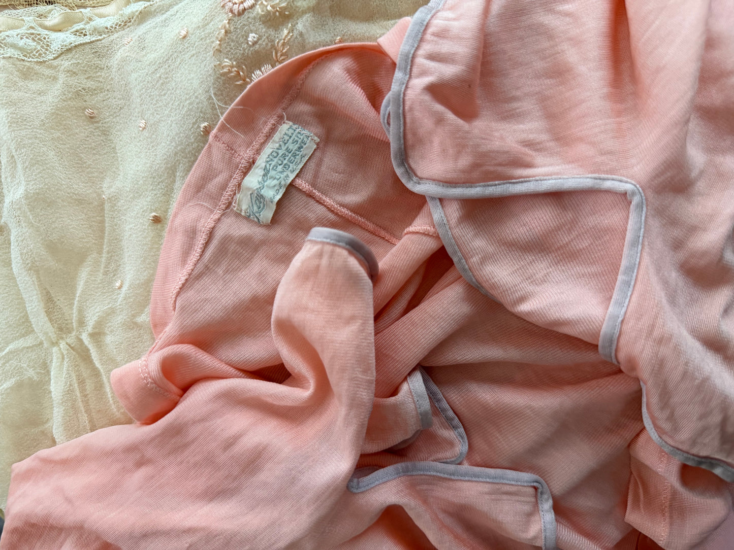 Antique Pink Silk Undergarment Pajama Pants