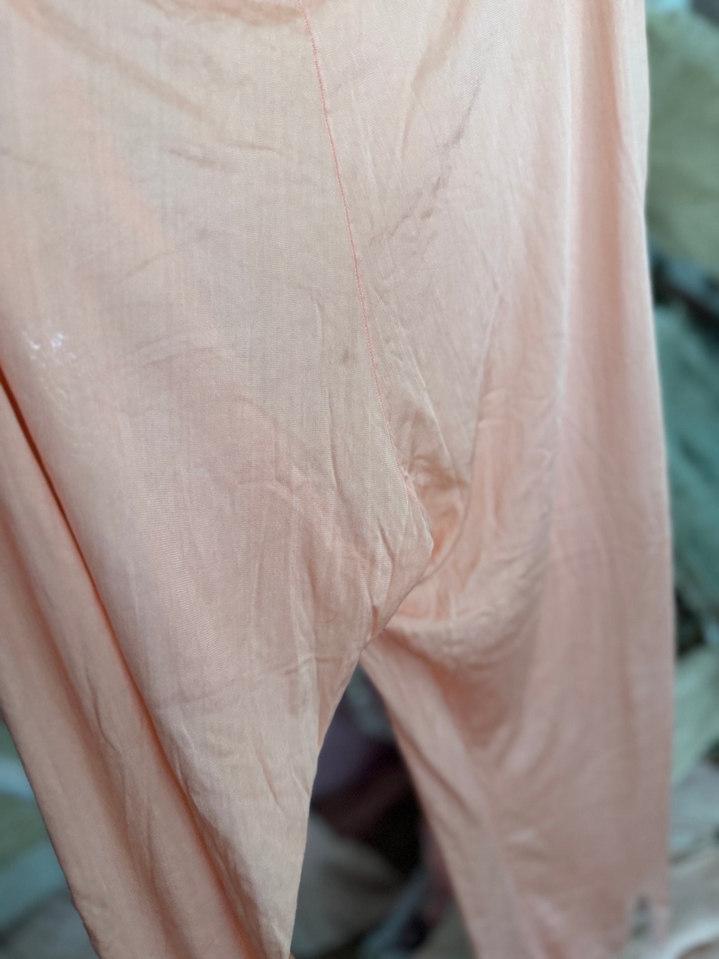 Antique Pink Silk Undergarment Pajama Pants